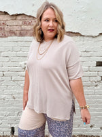 Sabra Ribbed Top in Sand