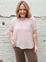 Jasmine Ribbed Top in Taupe