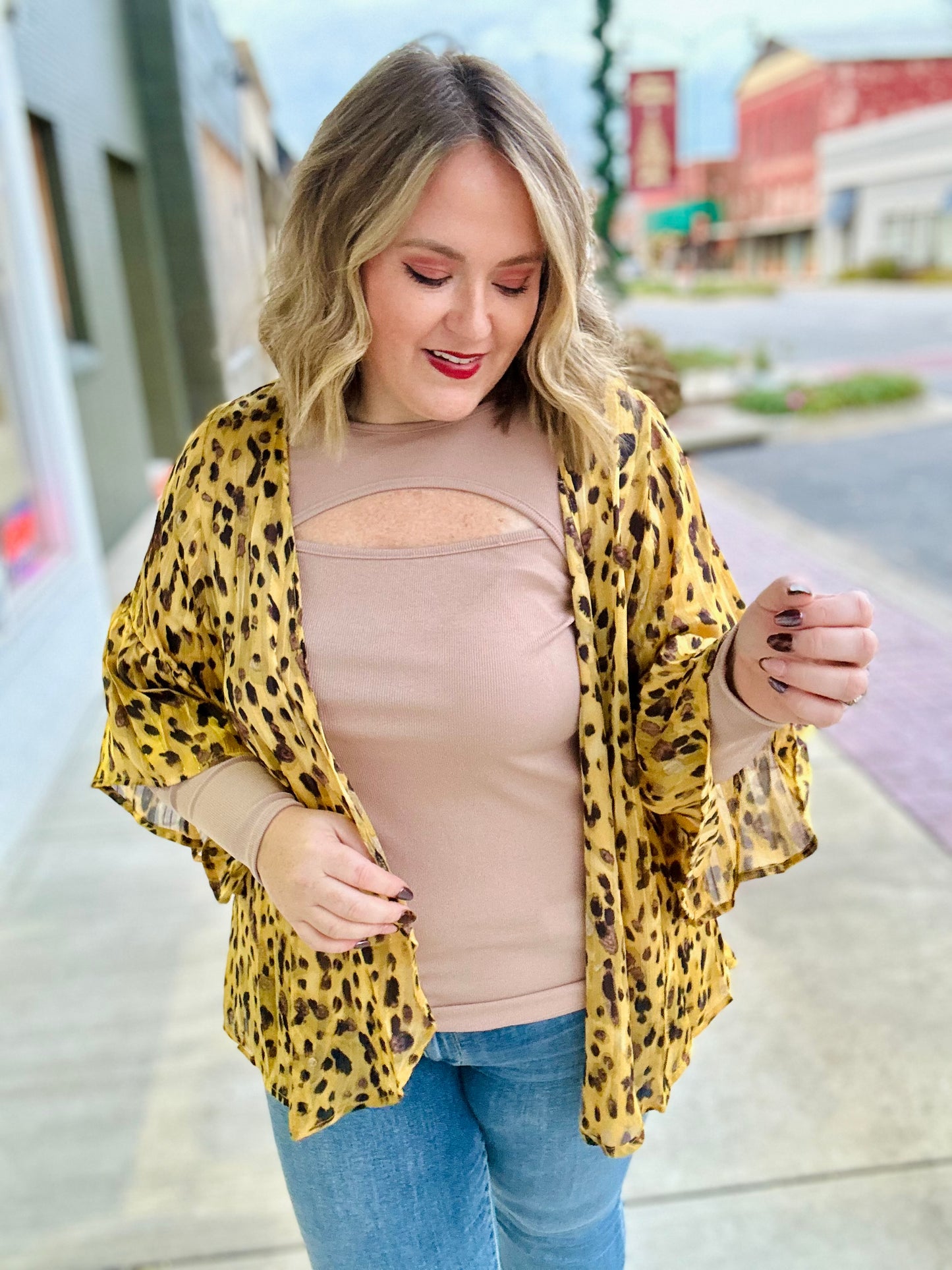 **DOORBUSTER** Hillaree Honey Mix Kimono