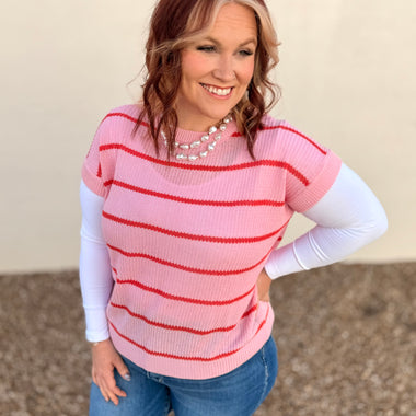 Lexi Pink Sleeveless Knit Top