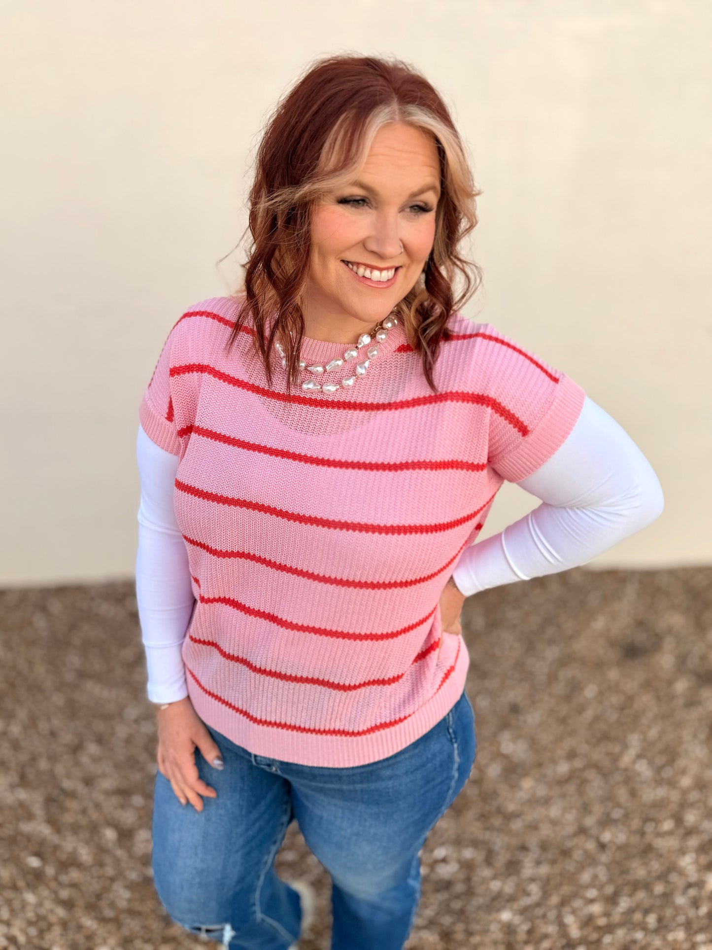Lexi Pink Sleeveless Knit Top