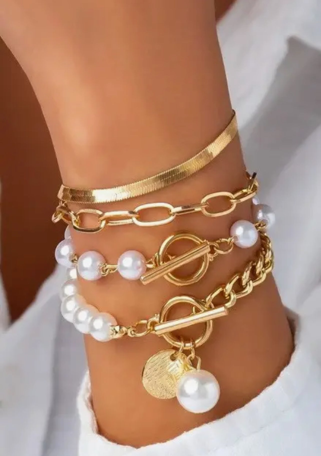 Multilayer Pearl Bracelet Set