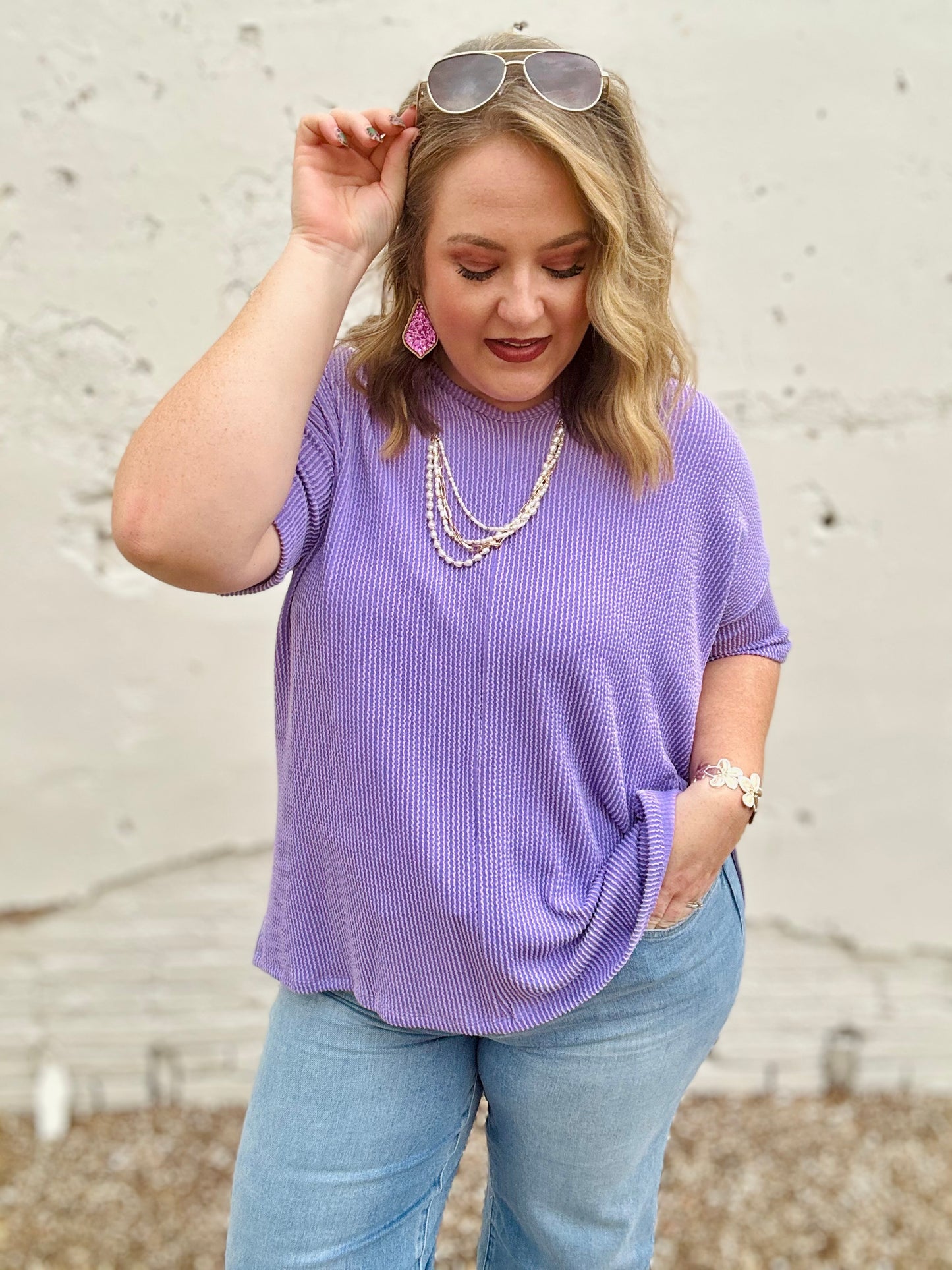 Carly Ribbed Oversized V-Neck