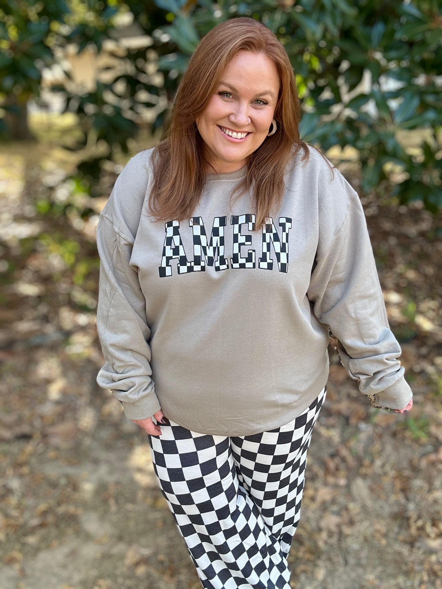 Checkered Amen Sweatshirt