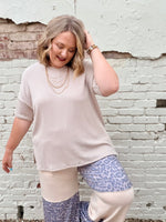 Sabra Ribbed Top in Sand