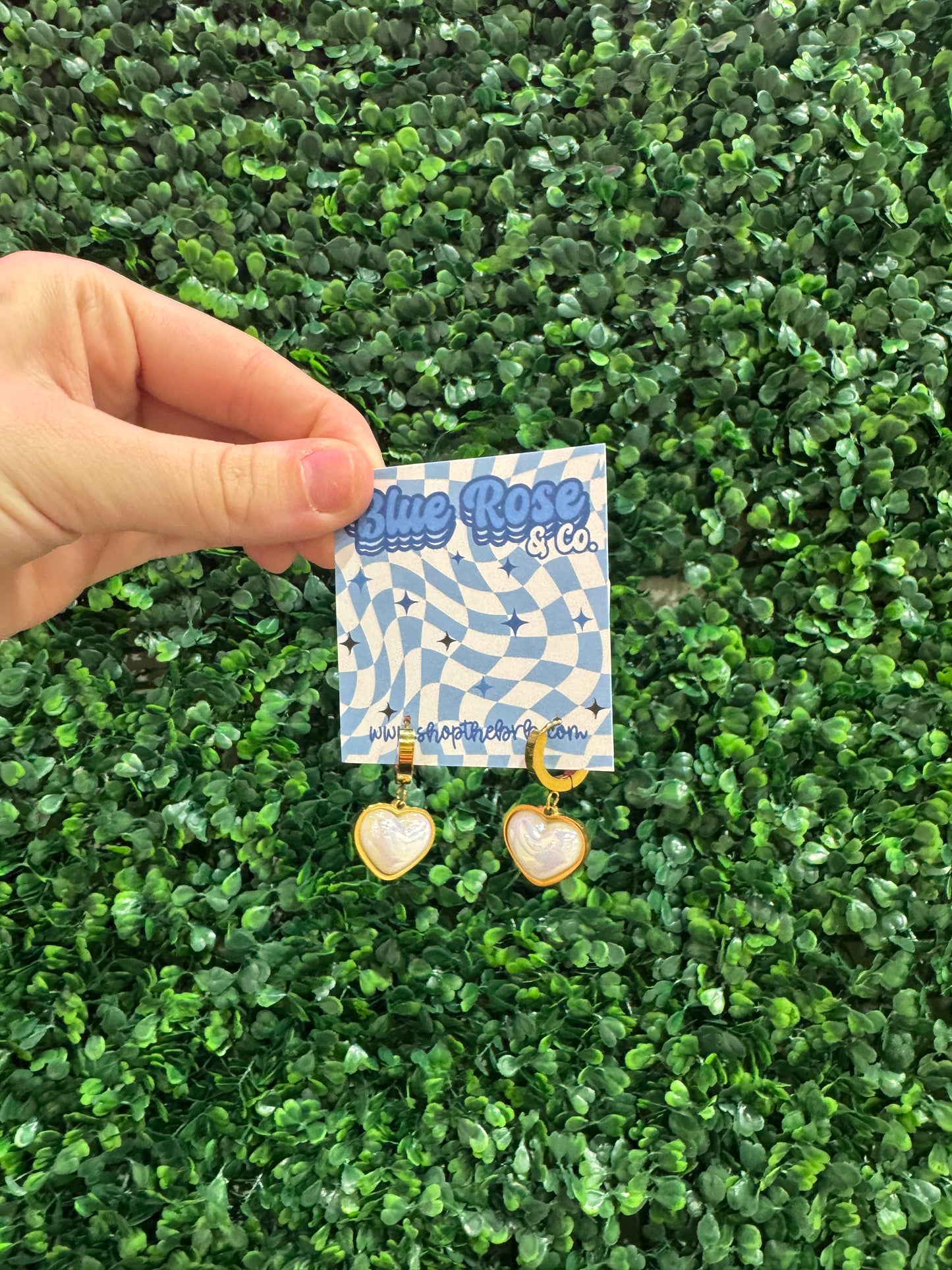 Pearlescent Heart Earrings
