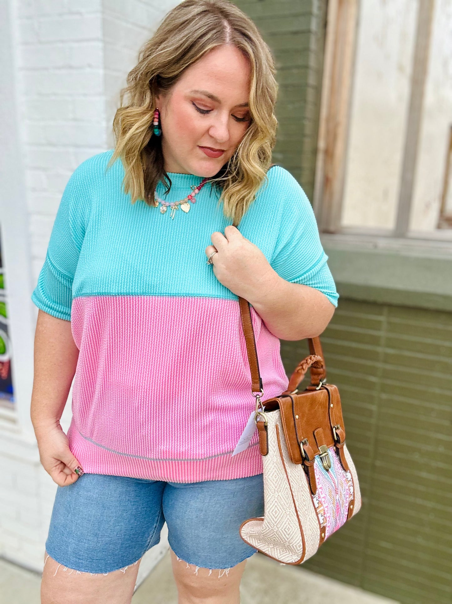 Sally Anne Color Block Ribbed Top
