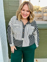 Stacy Striped Collared Top