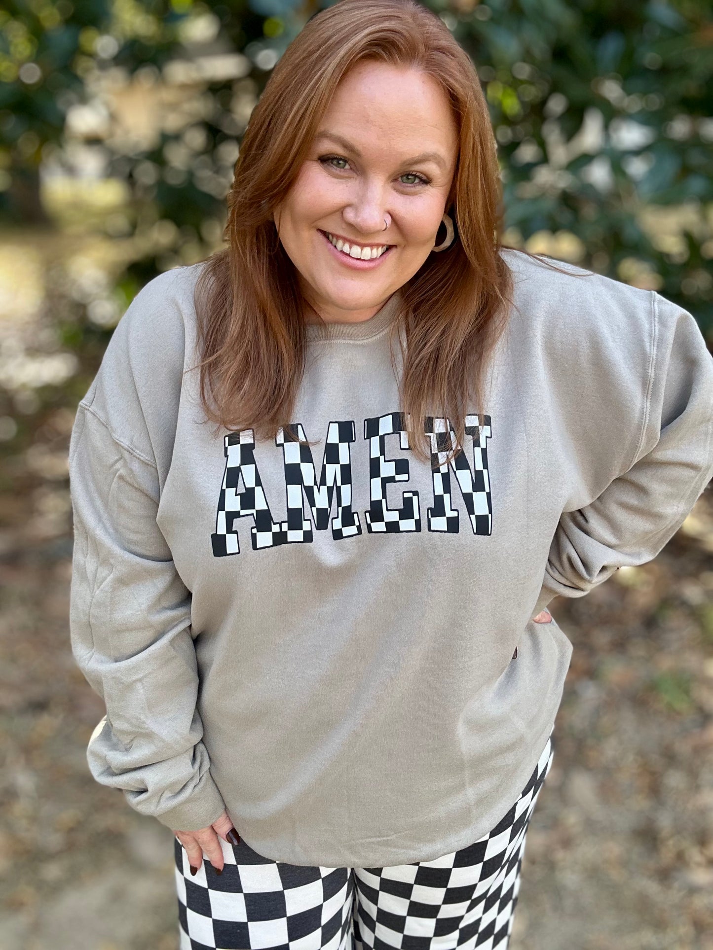 Checkered Amen Sweatshirt