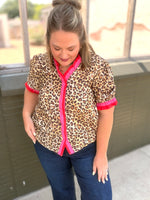 Deidre Animal Print Button Up Top