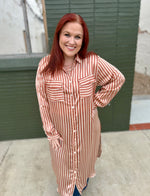 **DOORBUSTER** Sabrina Striped Button Down Midi Dress