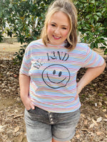 Be Kind Striped Graphic Tee