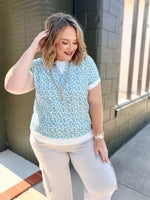 Floral Rolled Short Sleeve Top
