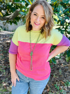 Calli Lime Colorblock Top