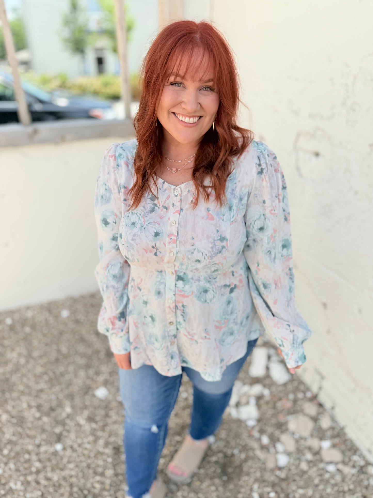 Sophia Floral Button Down Top
