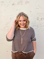 Waffle Striped Boxy Top