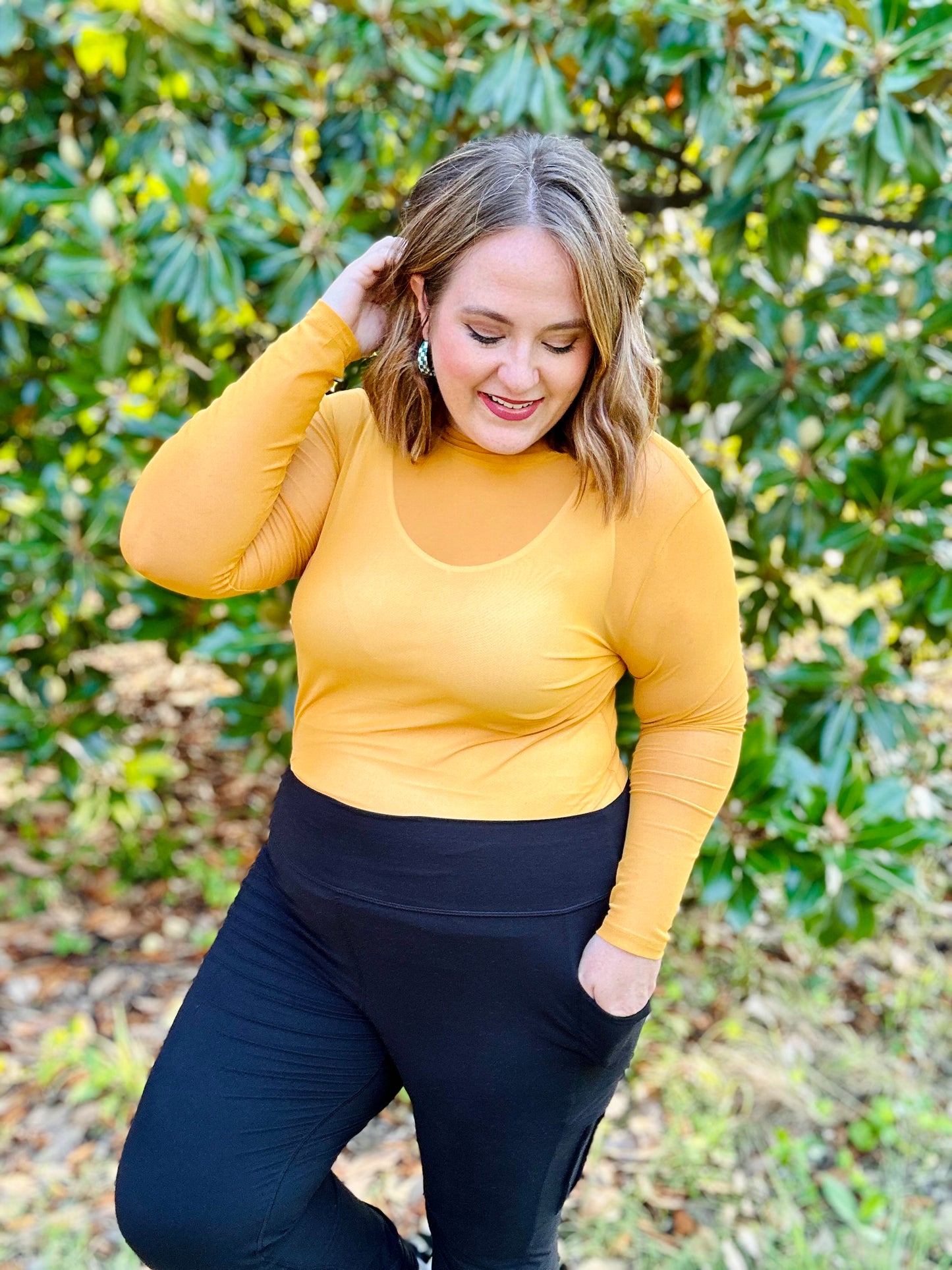 Laiklyn Mesh Top in Mustard