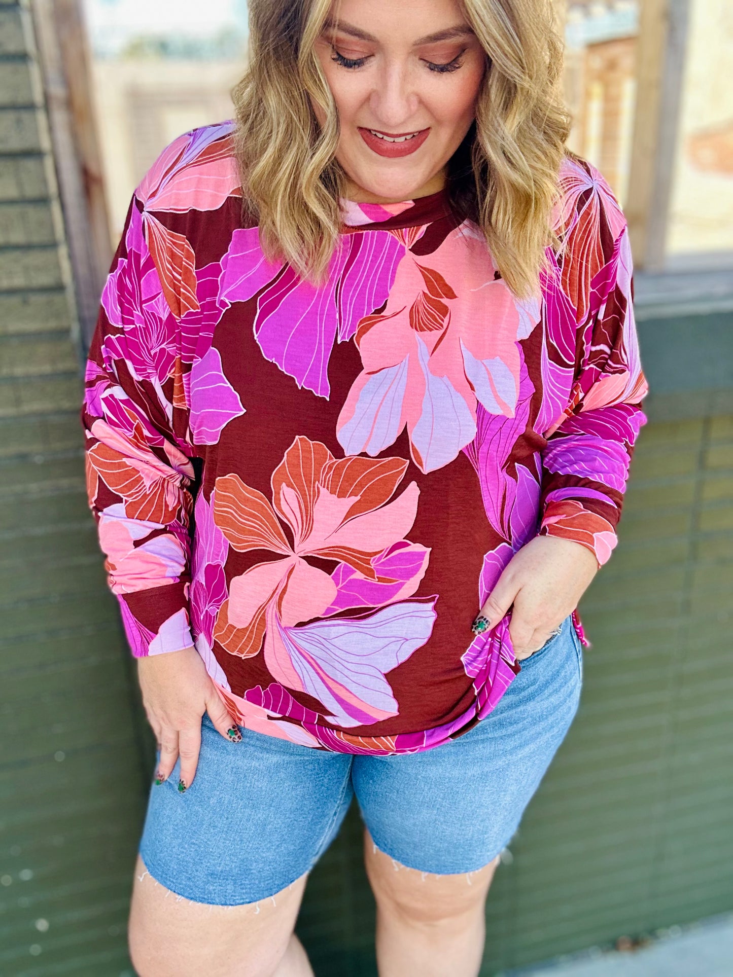 Katlyn Peach Floral Top
