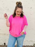Anna Oversized Spring Tunic Top In Pink (RESTOCK!)