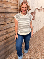 Alexis Striped Sleeveless Sweater