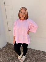 Carol Pink Ribbed Top