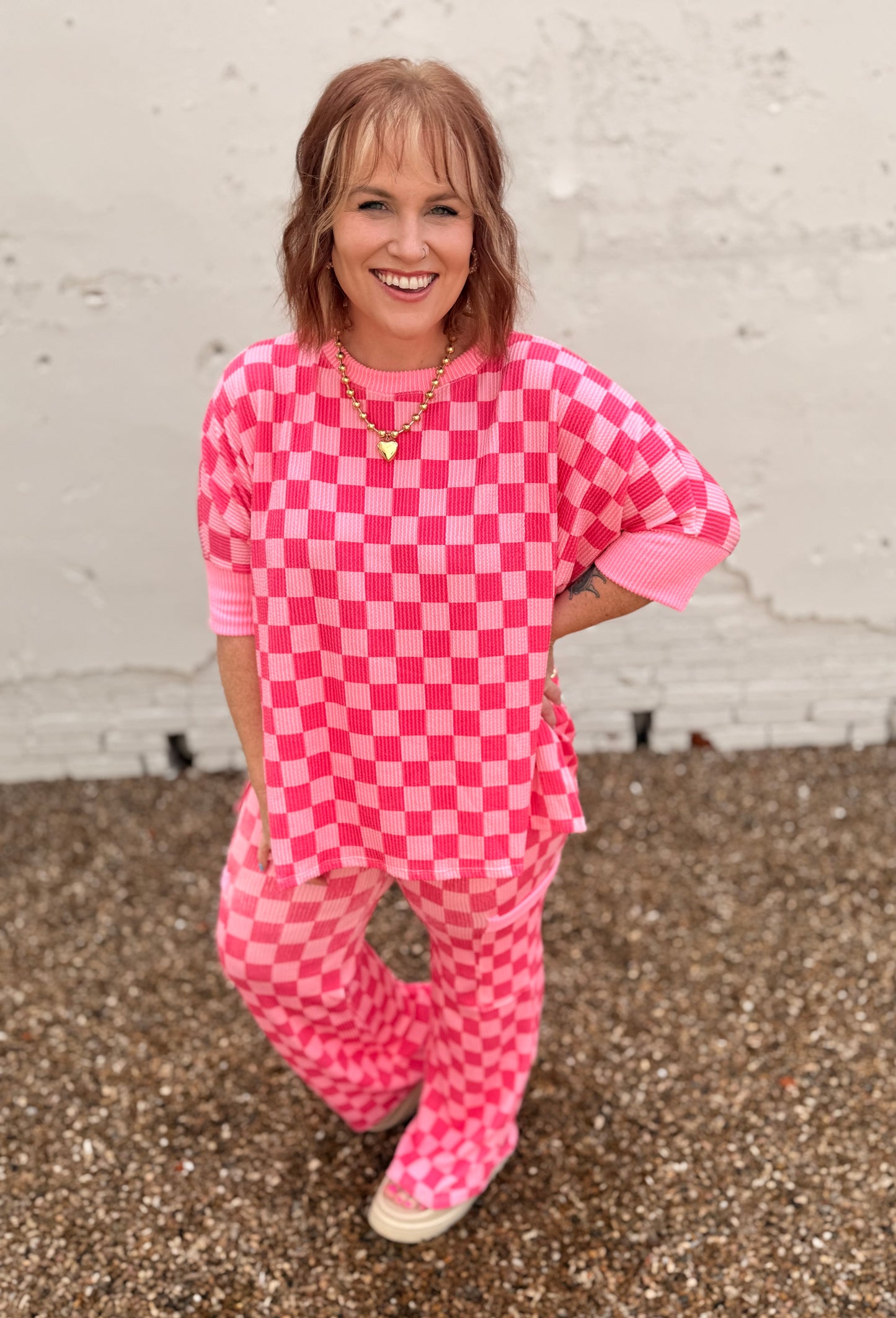 Lila Oversized Check Top