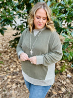 Jessie Olive Ribbed Top