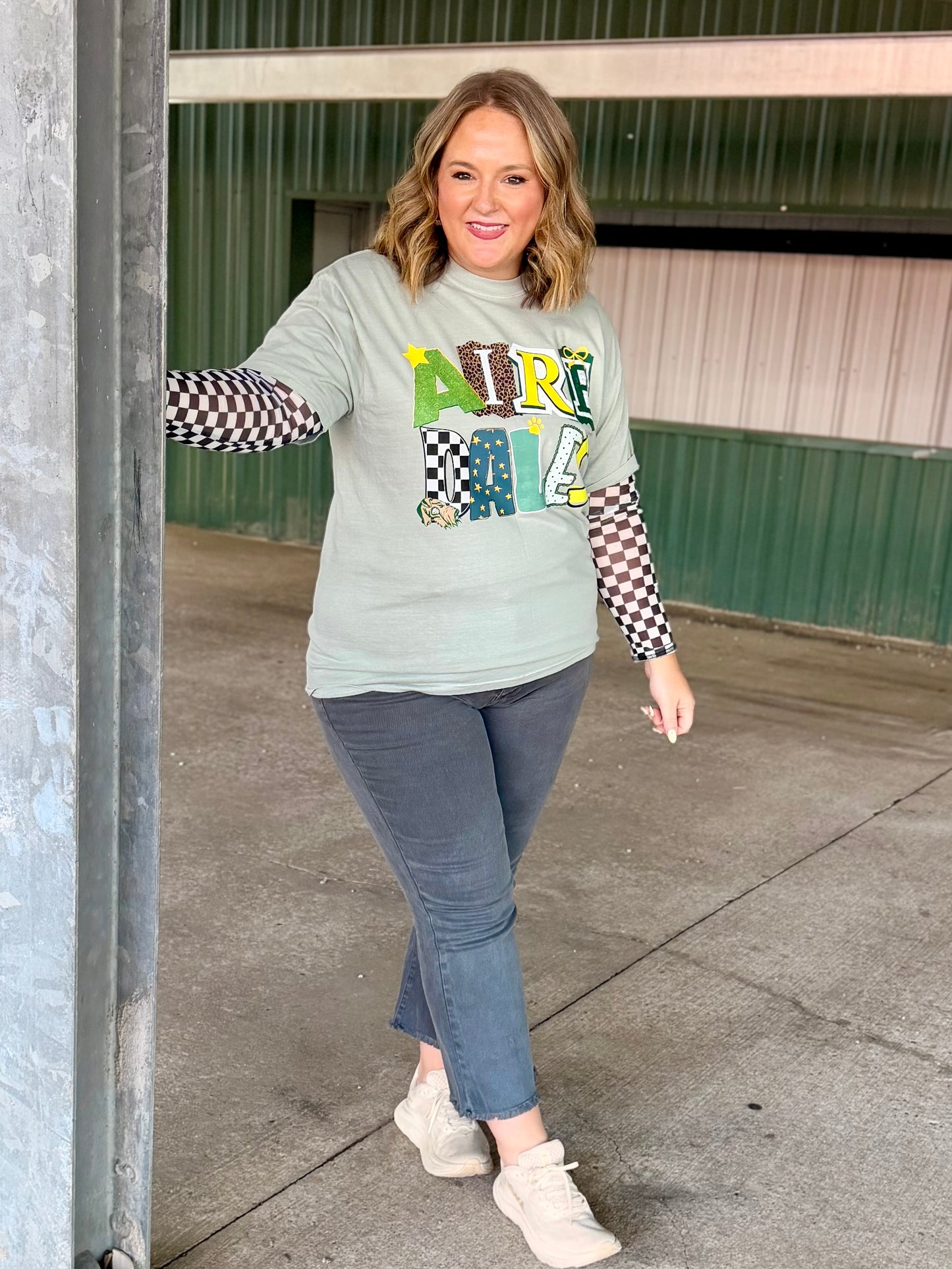 Mixed Print School Spirit Tee