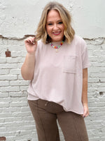 Jasmine Ribbed Top in Taupe