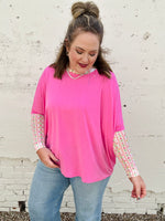 Anna Oversized Spring Tunic Top In Pink (RESTOCK!)