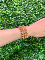Set of Three Gold Beaded Bracelets