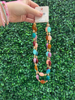 Beaded Multicolor Stone Layered Necklace