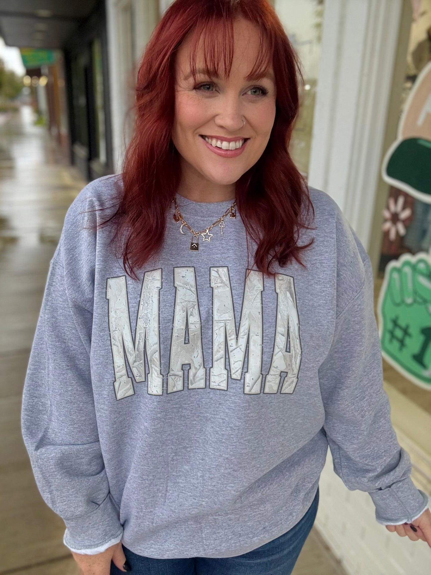 Mama White Camo Sweatshirt (Customizable)