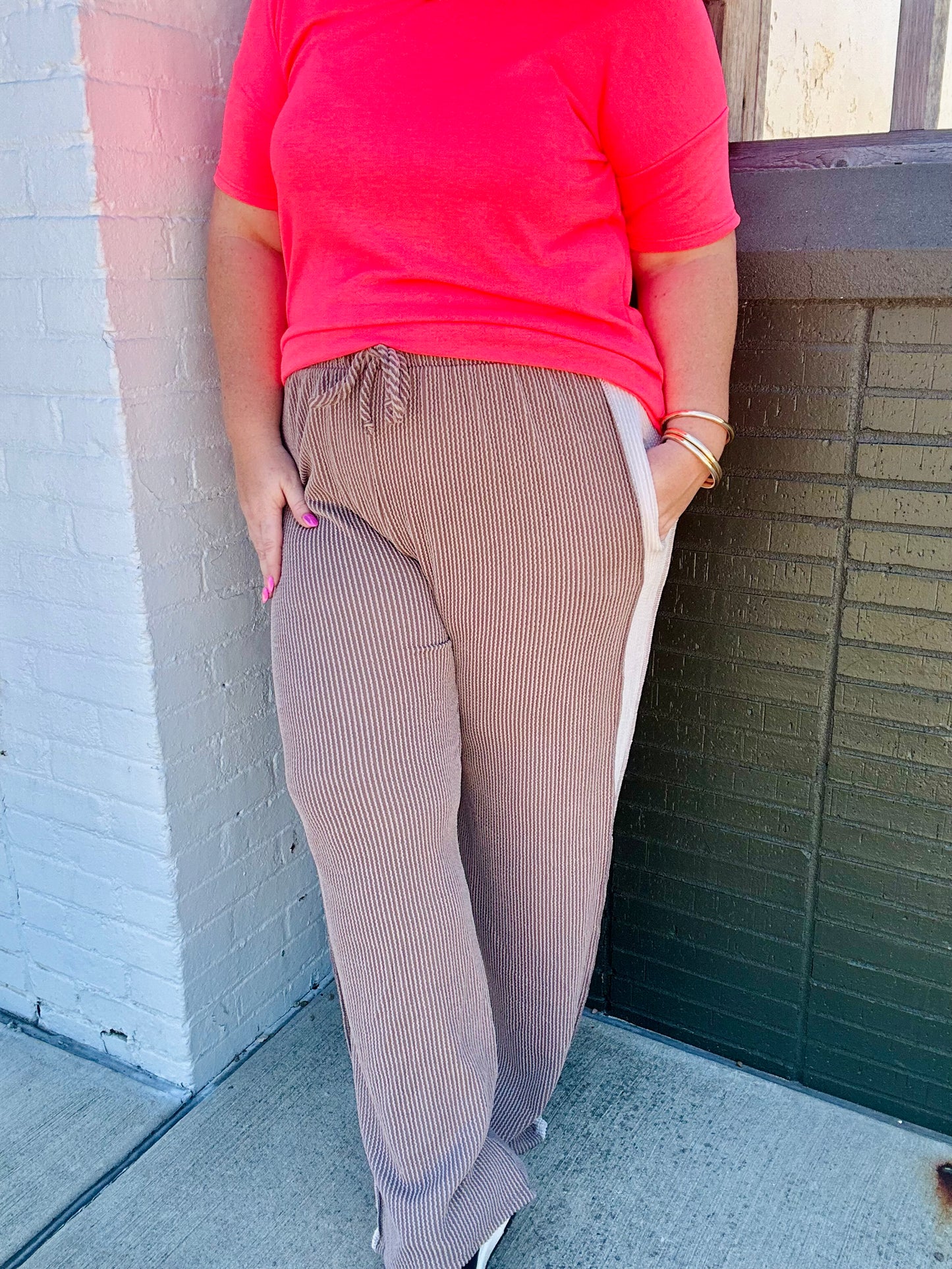 Kathy Ribbed Wide Leg Pants