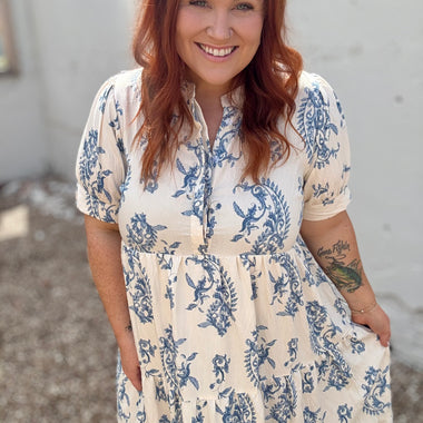 Jeri Blue Floral Dress