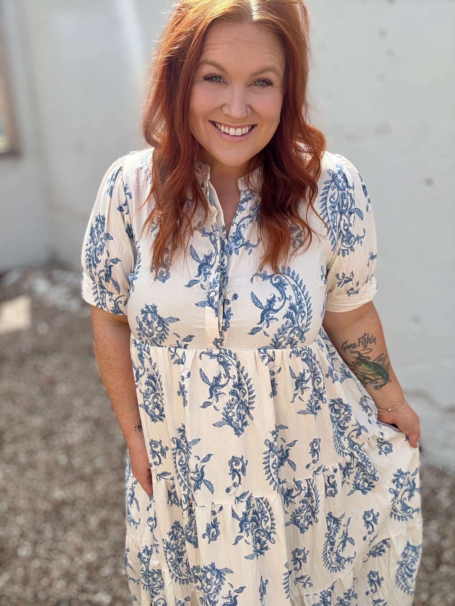 Jeri Blue Floral Dress