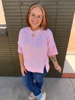 Carol Pink Ribbed Top