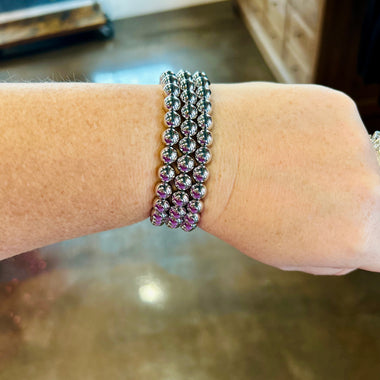 Metal Tone Beaded Bracelet Set (Multiple Colors)