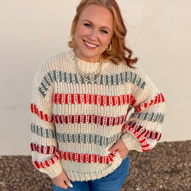 Briana Multi Color Striped Top