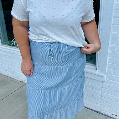 Ivory Striped Skirt
