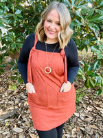 Marilyn Corduroy Overall Dress in Rust