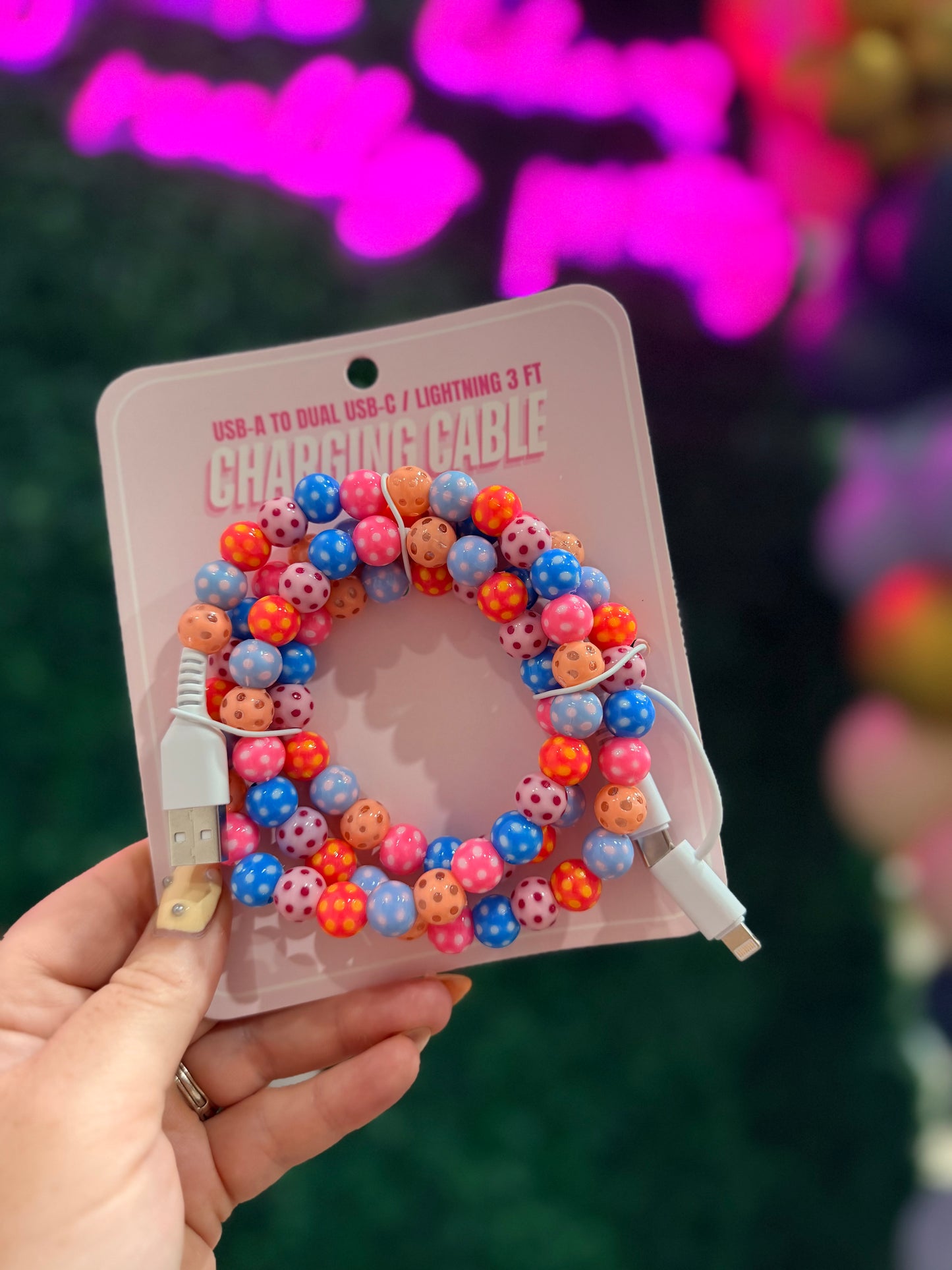 Polka Dot Multi Beaded Universal Charger