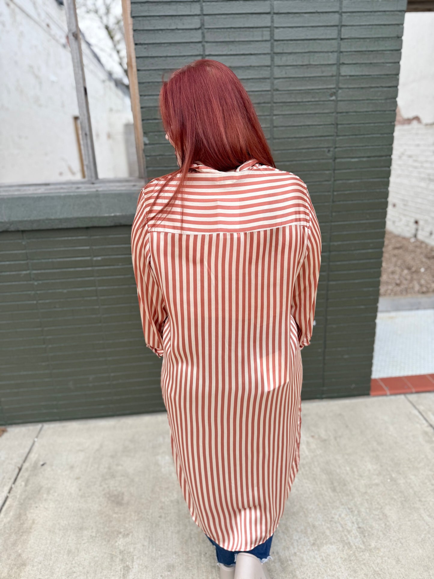 **DOORBUSTER** Sabrina Striped Button Down Midi Dress