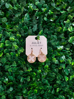 Pearlescent Circle Rhinestone Earrings