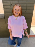 Carol Pink Ribbed Top