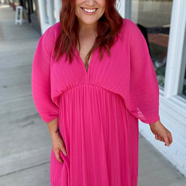 Ashlynn Pink Pleated Dress