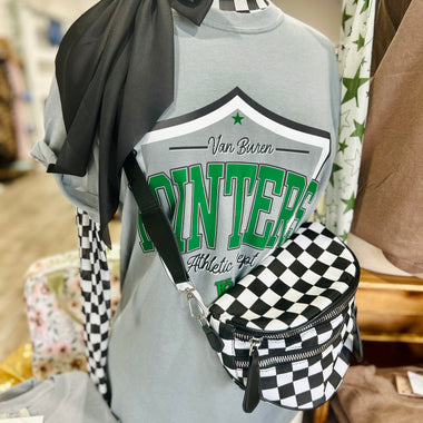 Double Zipper Checkered Bum Bag