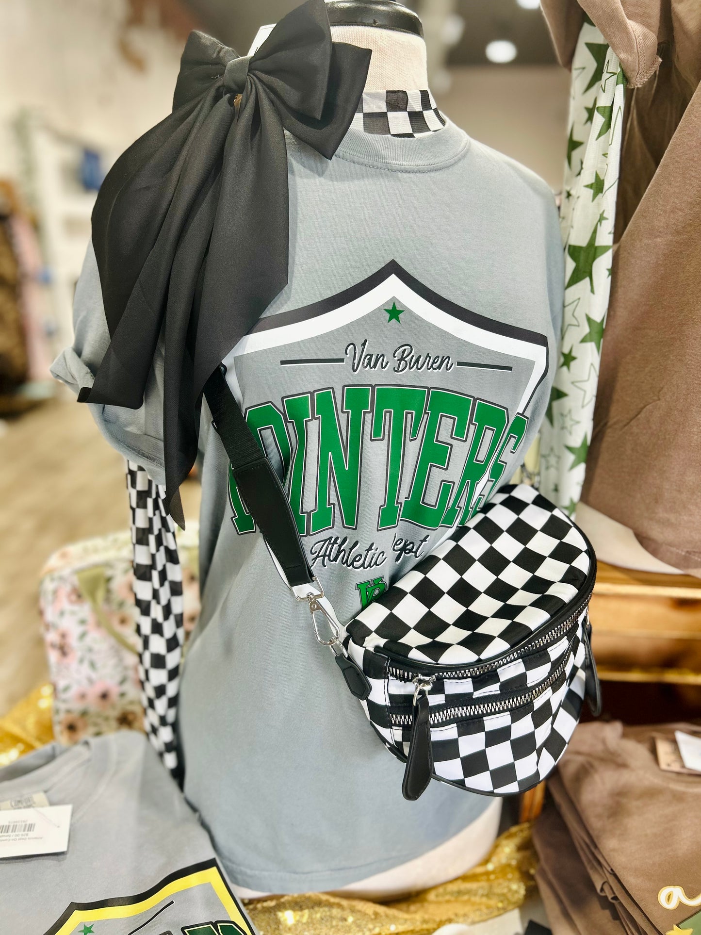 Double Zipper Checkered Bum Bag
