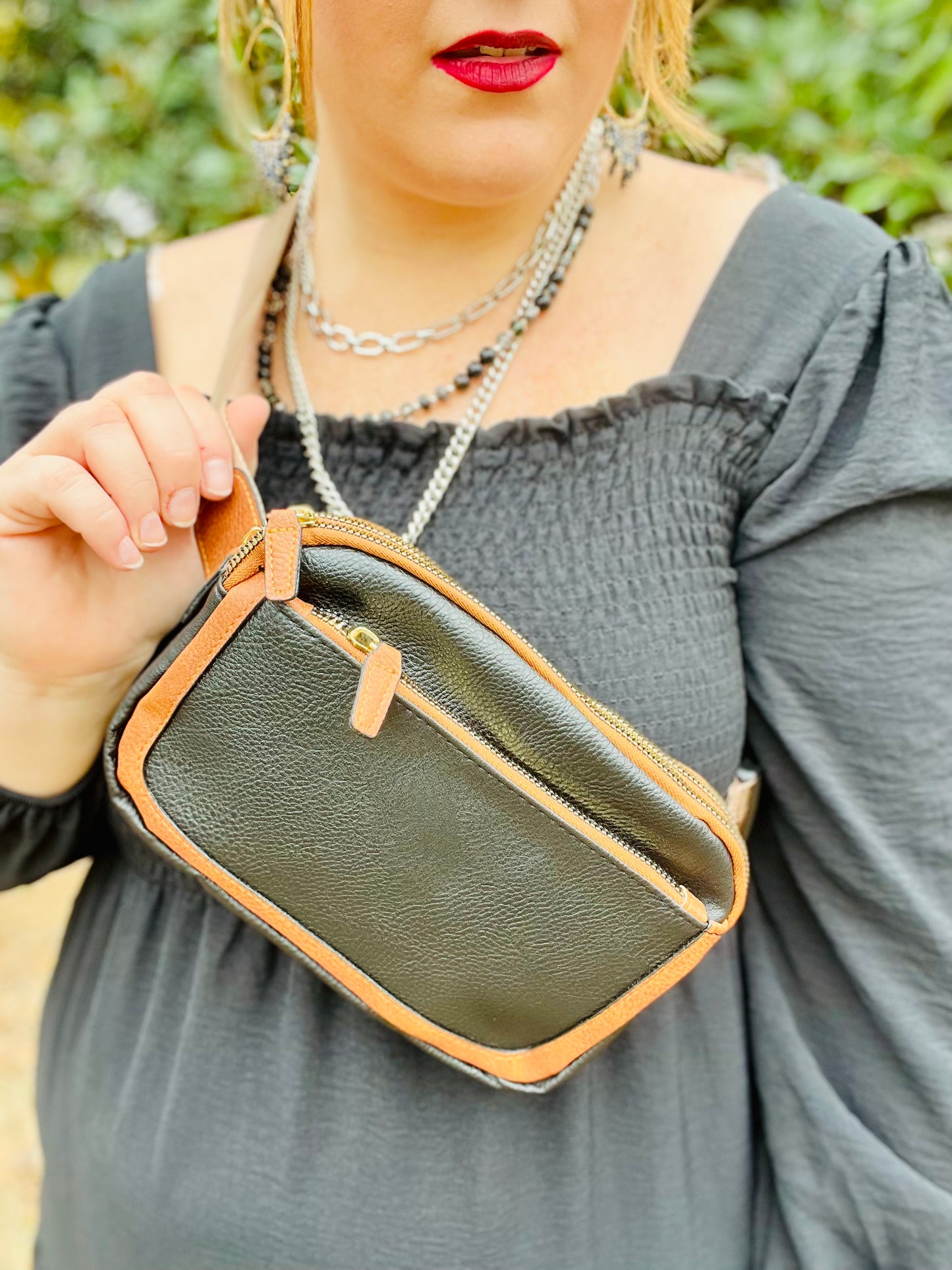 Mineral Washed Faux Leather Crossbody