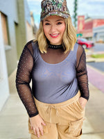 Stars at Night Rhinestone Mesh Top
